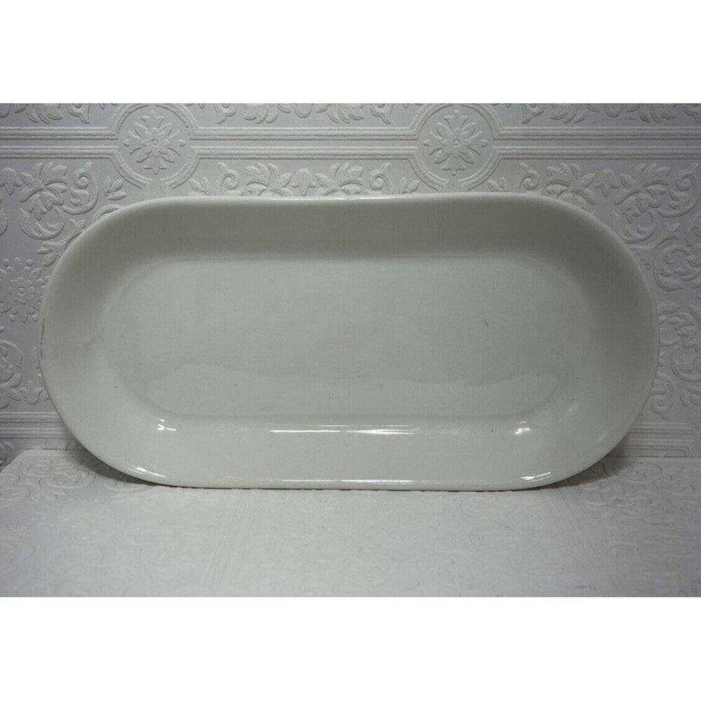 Walker China Dish Vitrified Bedford White Serving Tray Oval Oblong Shape
